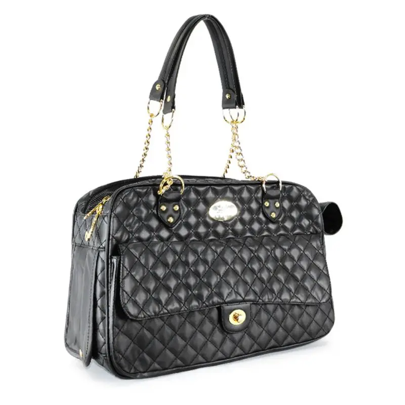 

Comfortable Luxury Fashion Dog Carrier PU Leather Travel Carrying Portable Handbag Foldable for Outdoor Travel Walking