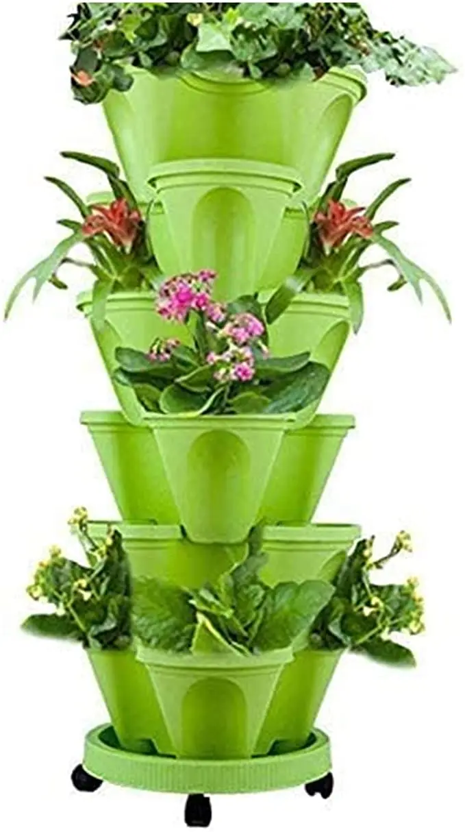 

Stacking Garden Pot 6 Tier Four-petal Basin Four Petal Herb Planter for Indoor Outdoor Balcony Patio Porch stack-up stack-up