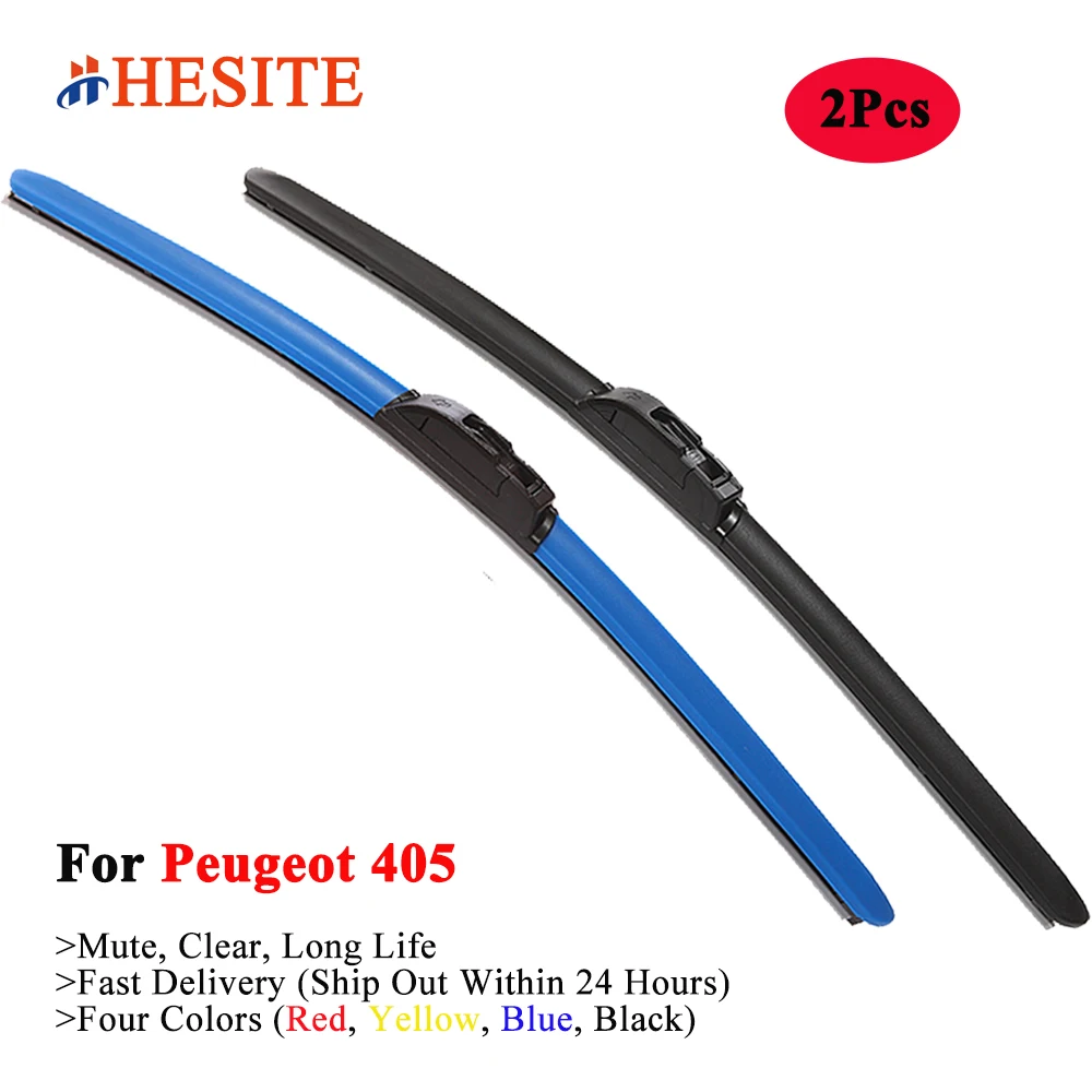 

HESITE Colorful Windshield Wiper Blades For Peugeot 405 MI16 T16 Estate Coupe Cabrio 1.4 1.6 1.8 1.9 2.0 Sri 8V GTI Turbo Models