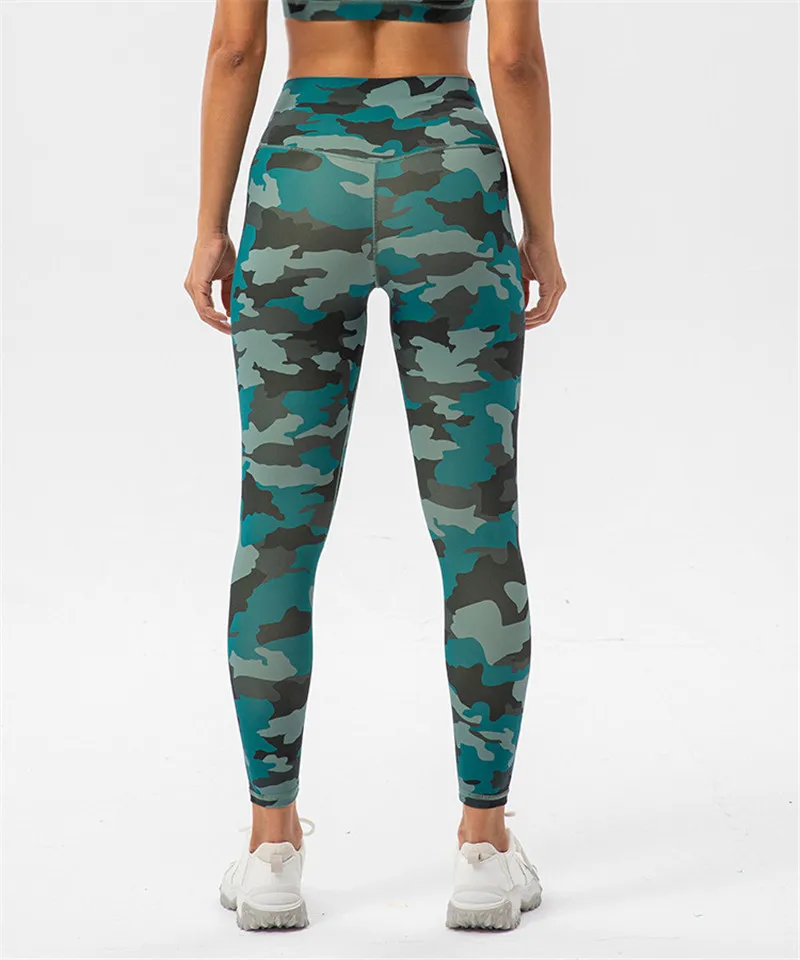 New Arrival Women Gym Sports Pants Printed Camouflage Tights High Waist Fitness Yoga Leggings Athletic Push Up Workout Training