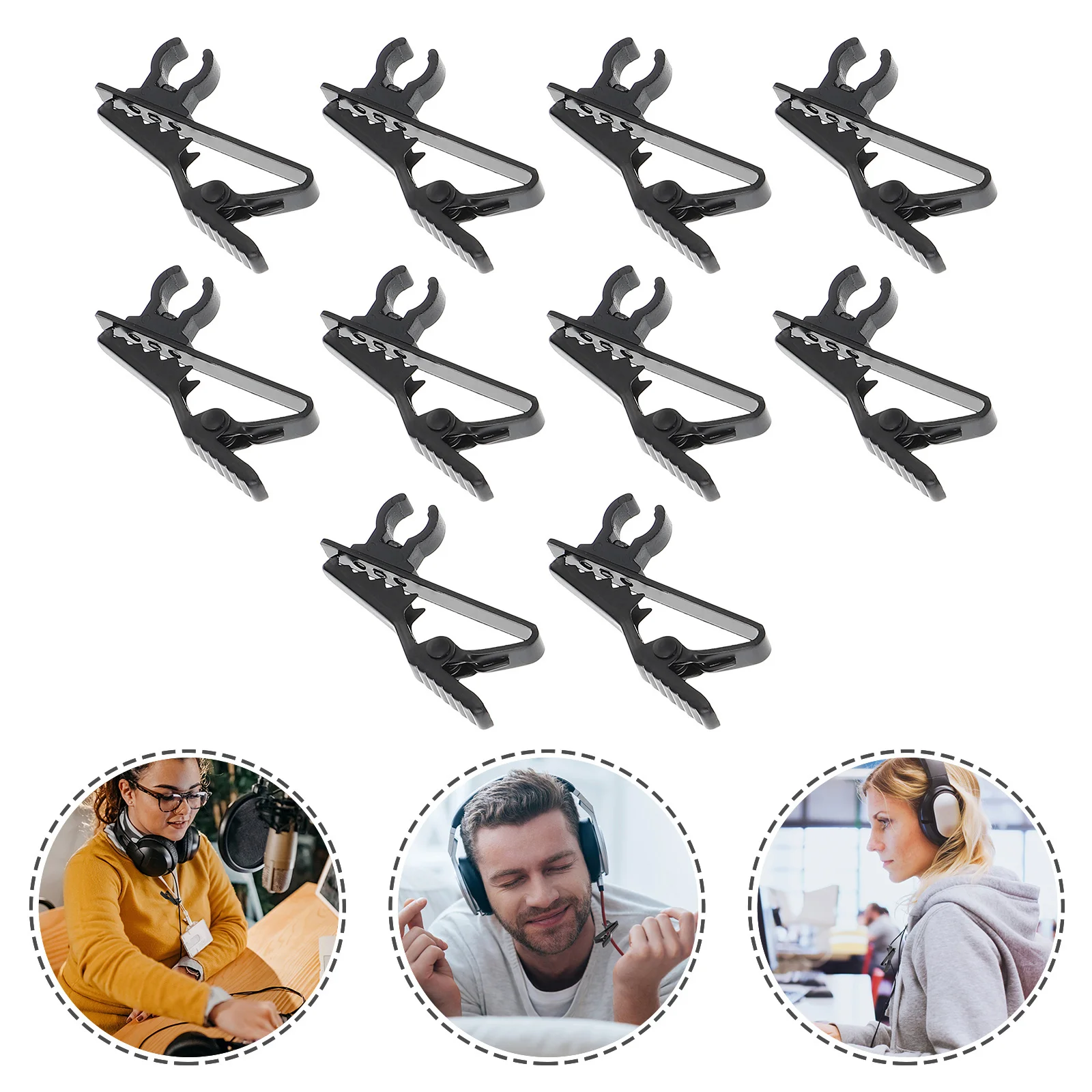 

10pcs Lavalier Microphone Clips Clip-on Microphone Holder Microphone Accessories