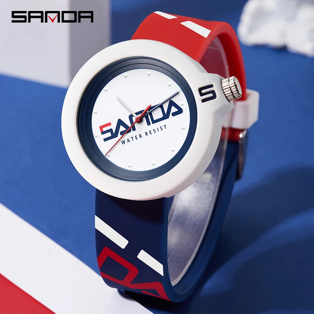 SANDA New Men's Ladies Unisex Watch 50M Waterproof Silicone Strap Casual Fashion Quartz Watch Sports Watch Mens Womenes 3201 enlarge