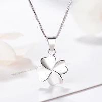 s925 sterling silver womens fashion classic glossy four leaf clover all match pendant clavicle chain valentines day necklace
