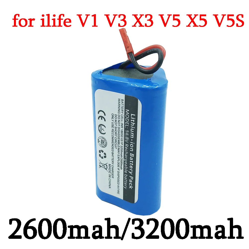 

11.1V 2600mAh Li-ion Battery Pack 12V For ILife V1 V3 X3 V3 V5 X5 V5S CW310 Ecovacs CEN250 Panda BTG90