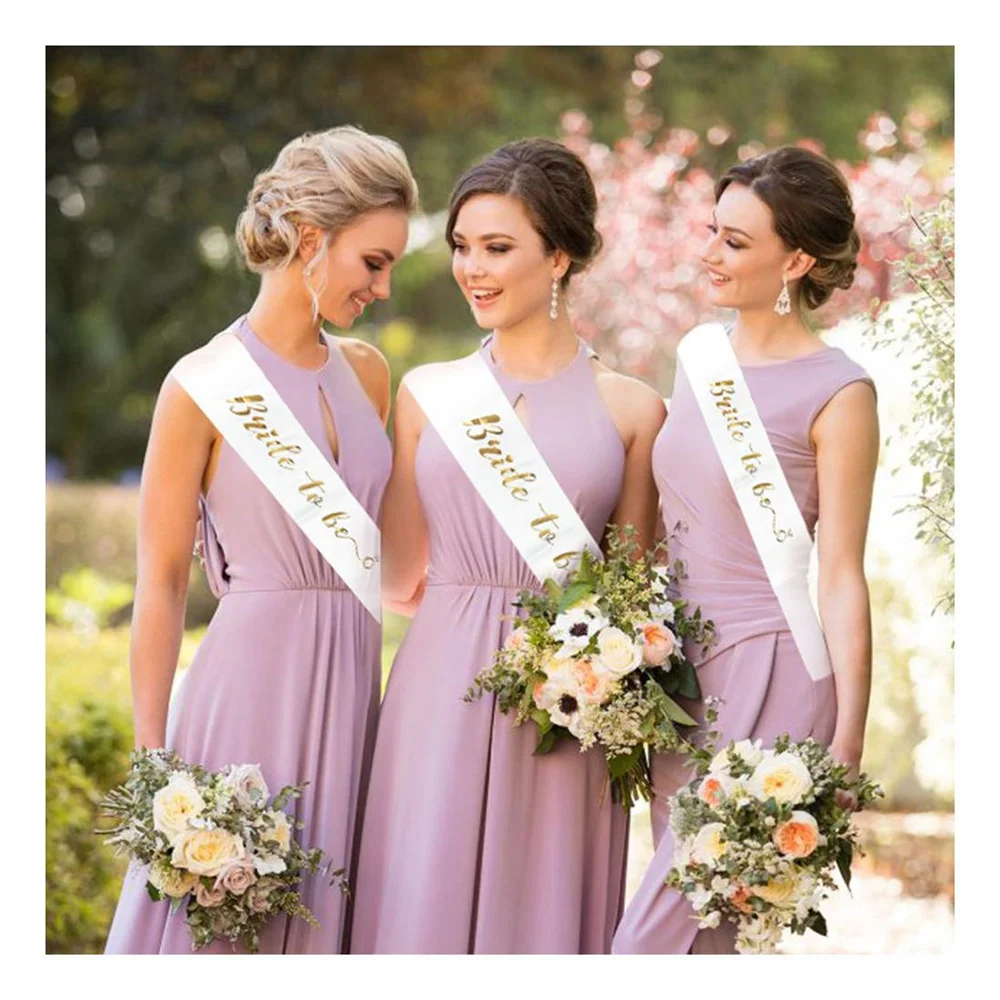 Розовое золото команда невесты будет атласным поясом для девичника