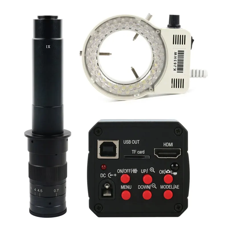 

18MP FHD HDMI USB электронный цифровой промышленный видеомикроскоп камера + 100X 180X 300X C объектив для ремонта печатных плат IC пайки