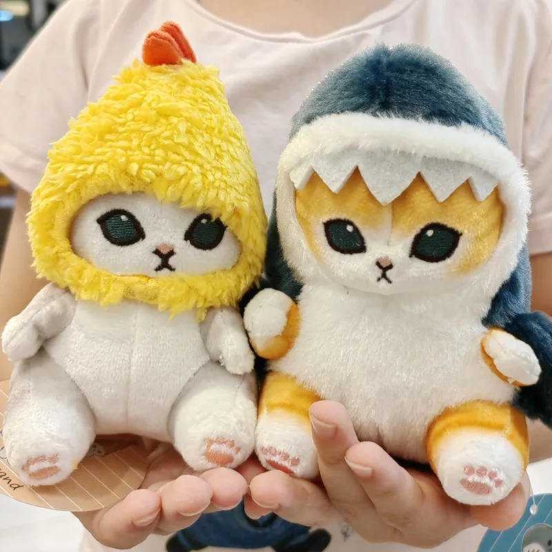 

2022 New Cute Shark Cat Fried Shrimp Cat Plush Doll Pendant Doll Beautiful Room Car Bag Decoration Pendant Opening Holiday Gift