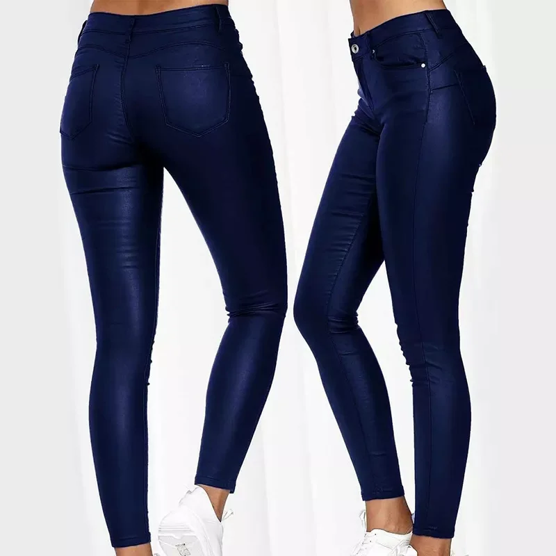 

Women PU Leather Pants Black Sexy Stretch Bodycon Trousers Women High Waist Long Casual Pencil Pants Plus Size S-3XL