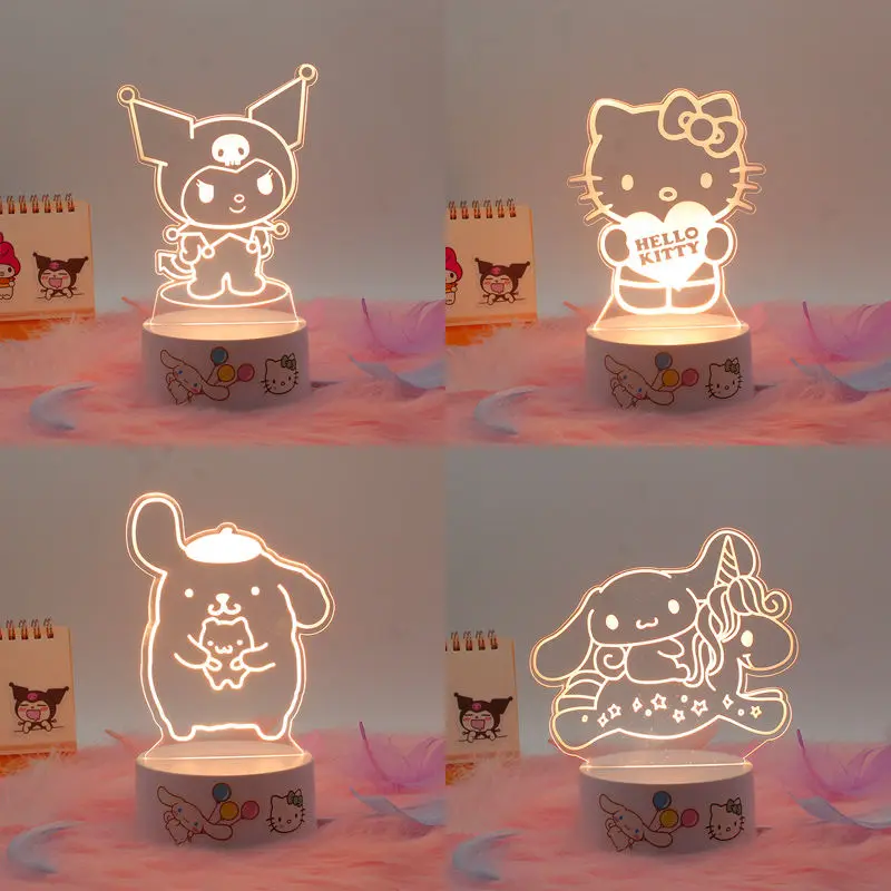 

Kawaii Sanrio Cinnamoroll My Melody Hello Kitty настольная лампа Ins украшение светильники для спальни украшение Мягкая Ночь фотография Девушки Подарки