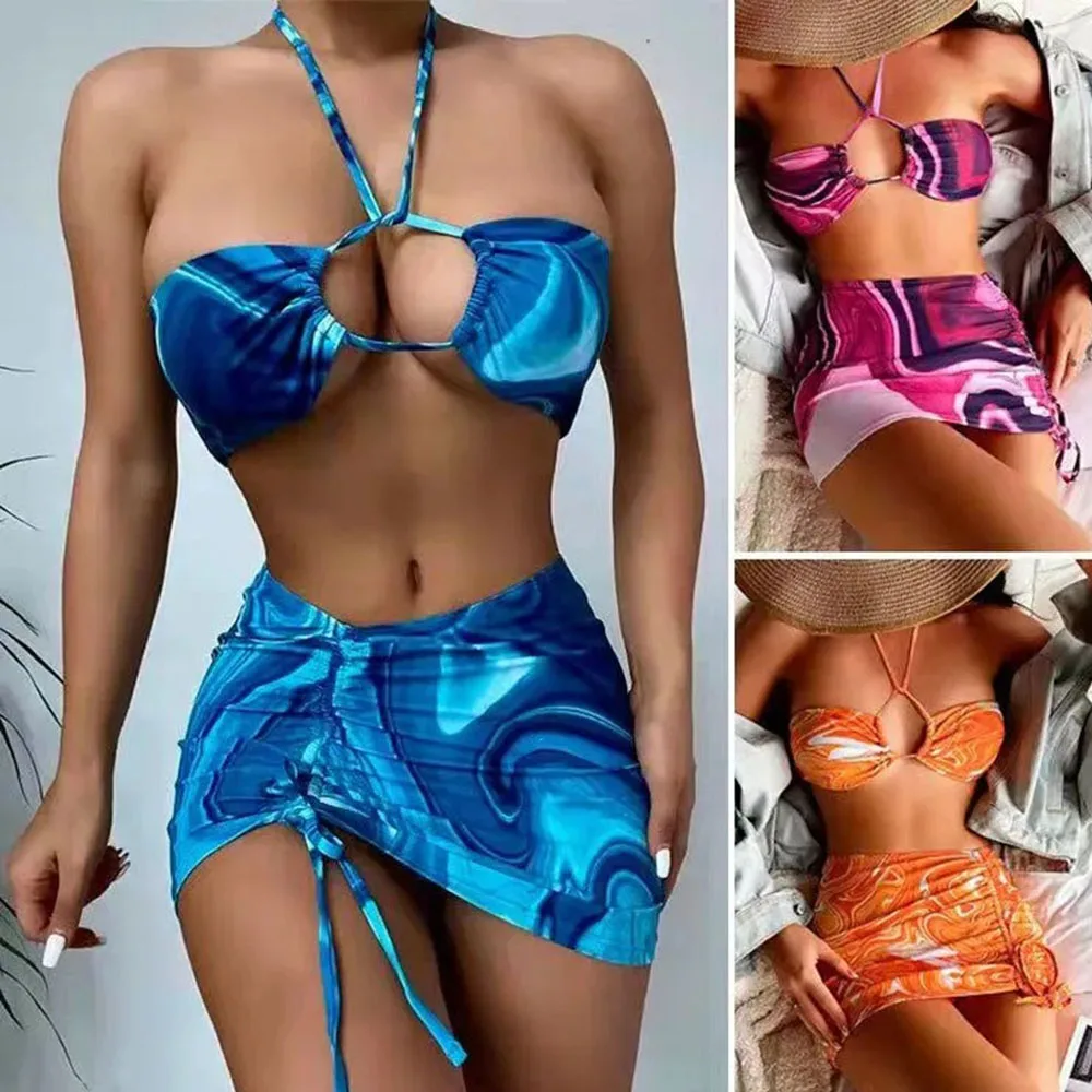 

Женское бикини с юбкой, купальник, женский купальник, купальный костюм с принтом, купальные костюмы, летняя пляжная одежда 2022, сексуальный к...