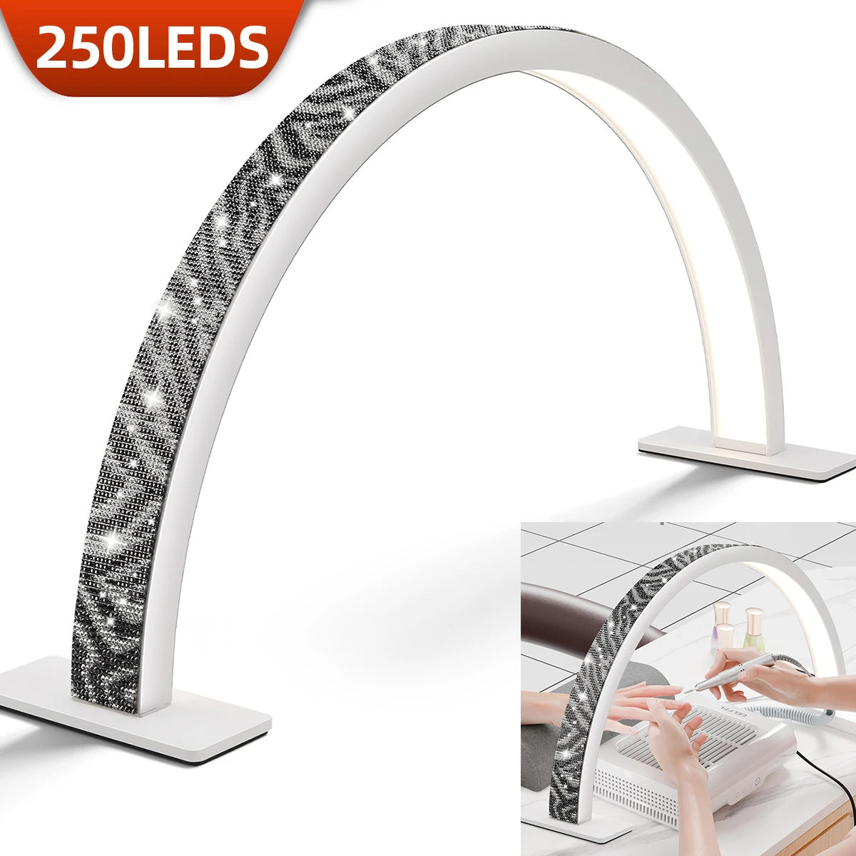 Лампа в форме полумесяца для ногтей 3000-6000K Настольная лампа маникюра салона