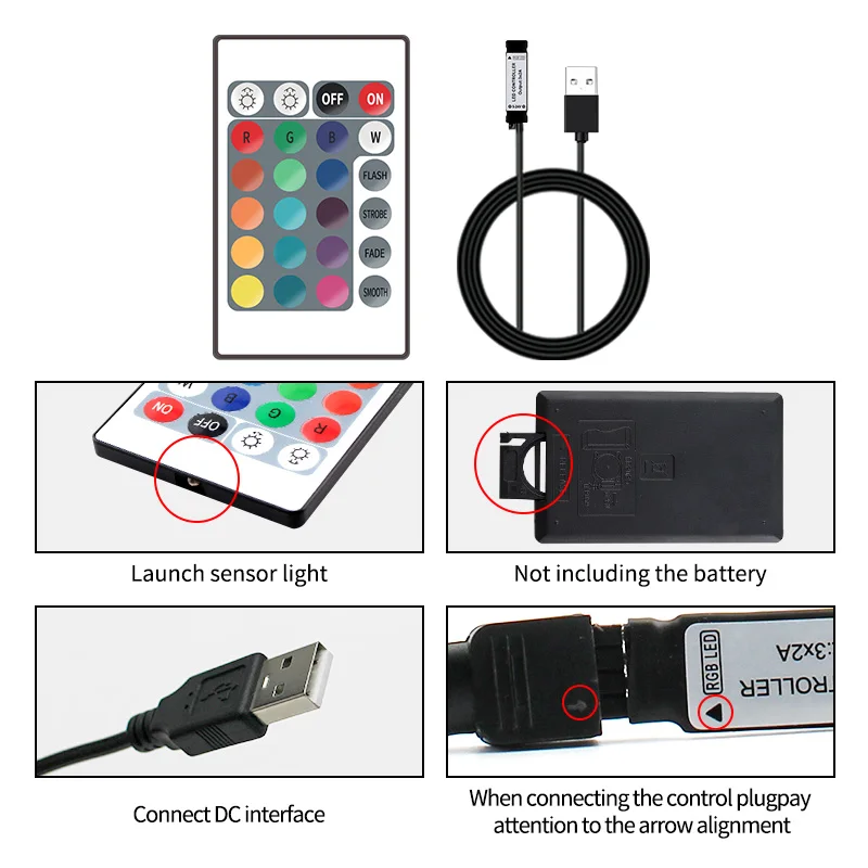 Светодиодный RGB-регулятор на 24 кнопки 5 в постоянного тока |