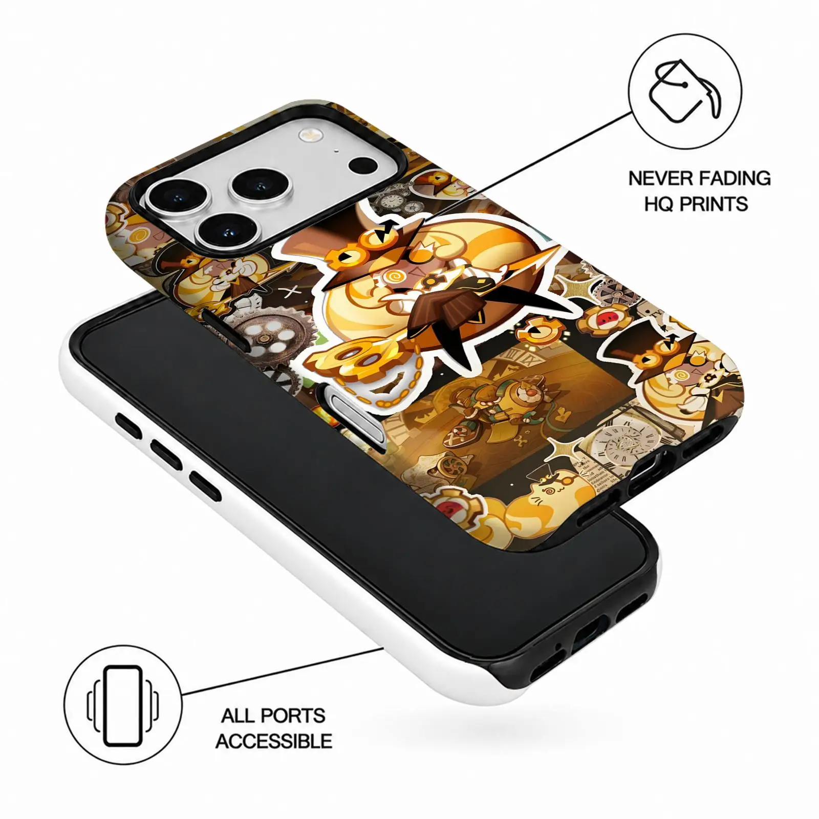 Чехол для телефона с дизайном из видеоигры C-CookieRun Kingdom для iPhone 17 16 15 14 13 12 11 Pro Max Air, двухслойный защитный чехол 2-в-1. (art.: 3920dd2e138cd) - 3920dd2e138cd