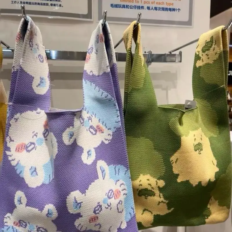 Kawaii Chiikawa Hachiware Usagi портативная сумка большой емкости вязаная большая холст