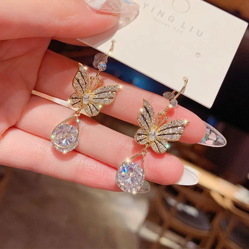 

2022 New Fashion Cute Color Butterfly Dangle Earring for Women Earring Gifts Jewelry Premium Luxury Jewelry Accessories