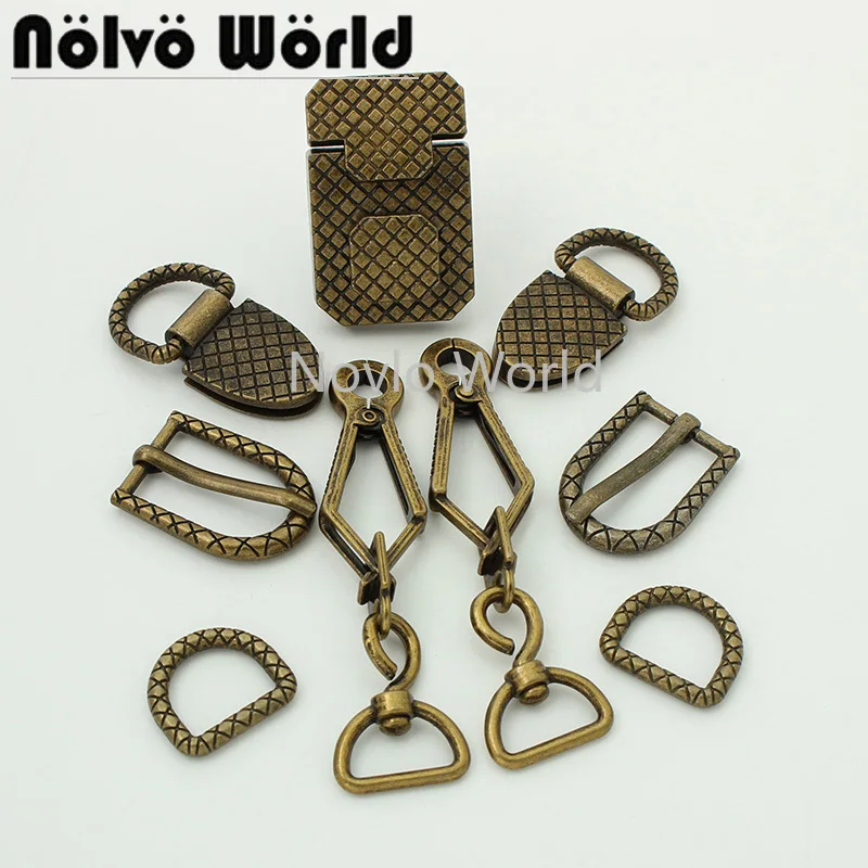 

1-10sets 30*46mm bronze color press lock for fashion shoulder bag pin buckle d ring connector side clip decorative accessories