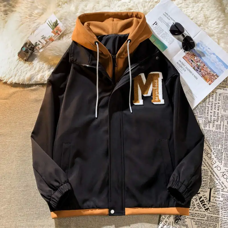 Мужская трендовая ветровка с вышивкой весна-осень 2022 американское Ретро пальто