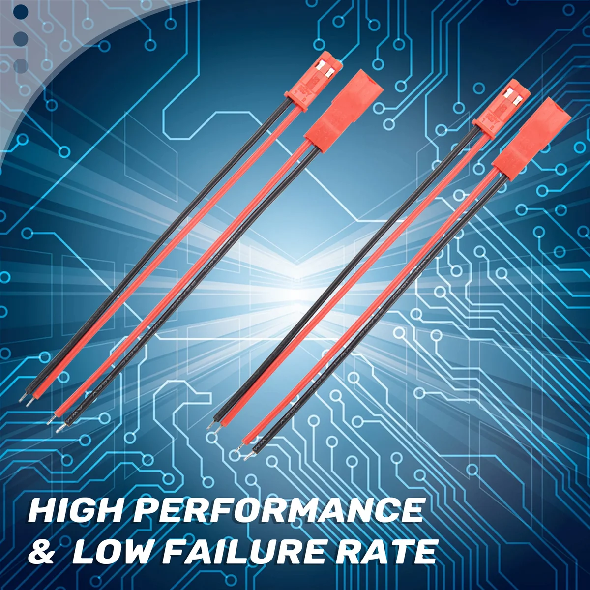 10 пар 2-контактных разъемов JST M-F 110 мм кабельный провод красный черный