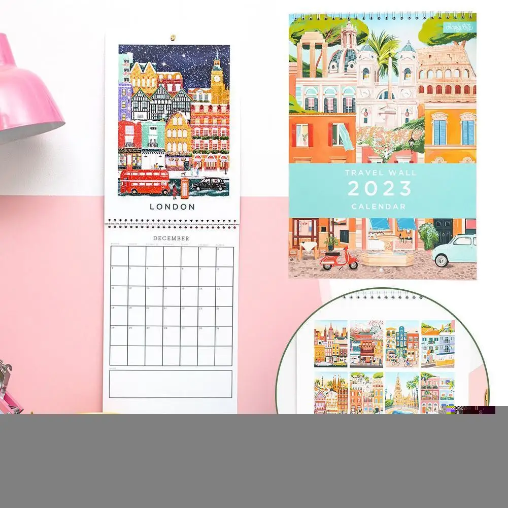

Дорожный настенный календарь, подвесной календарь, календарь на стену, календарь на каждый день, 2023, модный календарь на стену, R3Y2, 2023