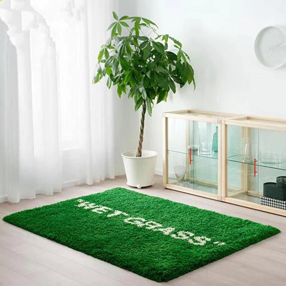 Модный влажный коврик из травы декоративный ковер для гостиной прикроватный