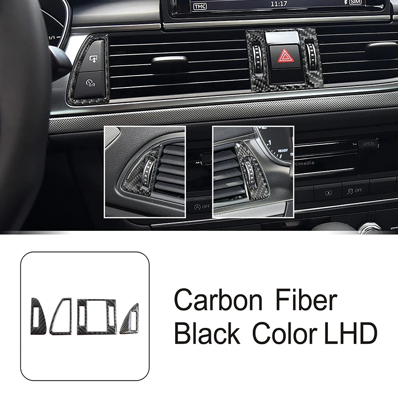 

Центральная консоль из углеродного волокна, рамка для кондиционера, декоративная накладка для Audi A6 C7 2012-2018 LHD, Стайлинг автомобиля