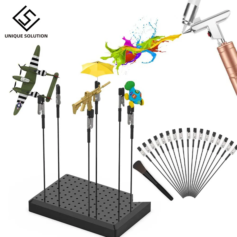 Painting Stand Base Holder Alligator Clip Sticks Set Modeling Tools for Airbrush Spray for Gundam Assemble DIY Card Photo Memo