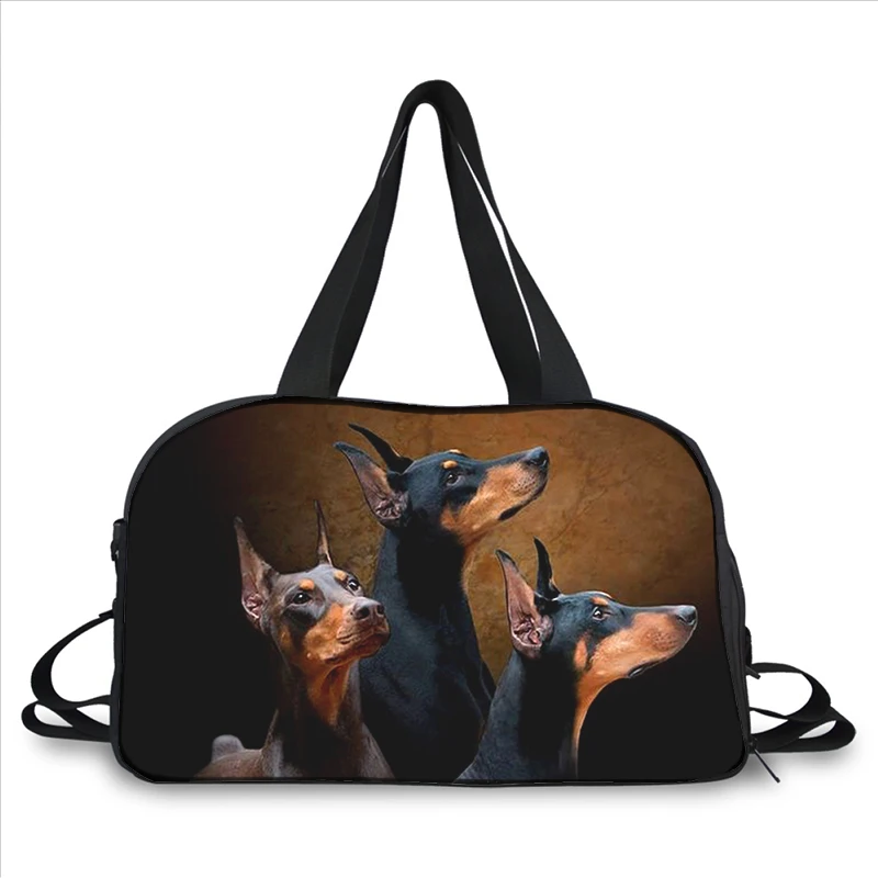 Doberman cool dog 3D printing fashion trend portable large capacity multi-function messenger bag travel bag