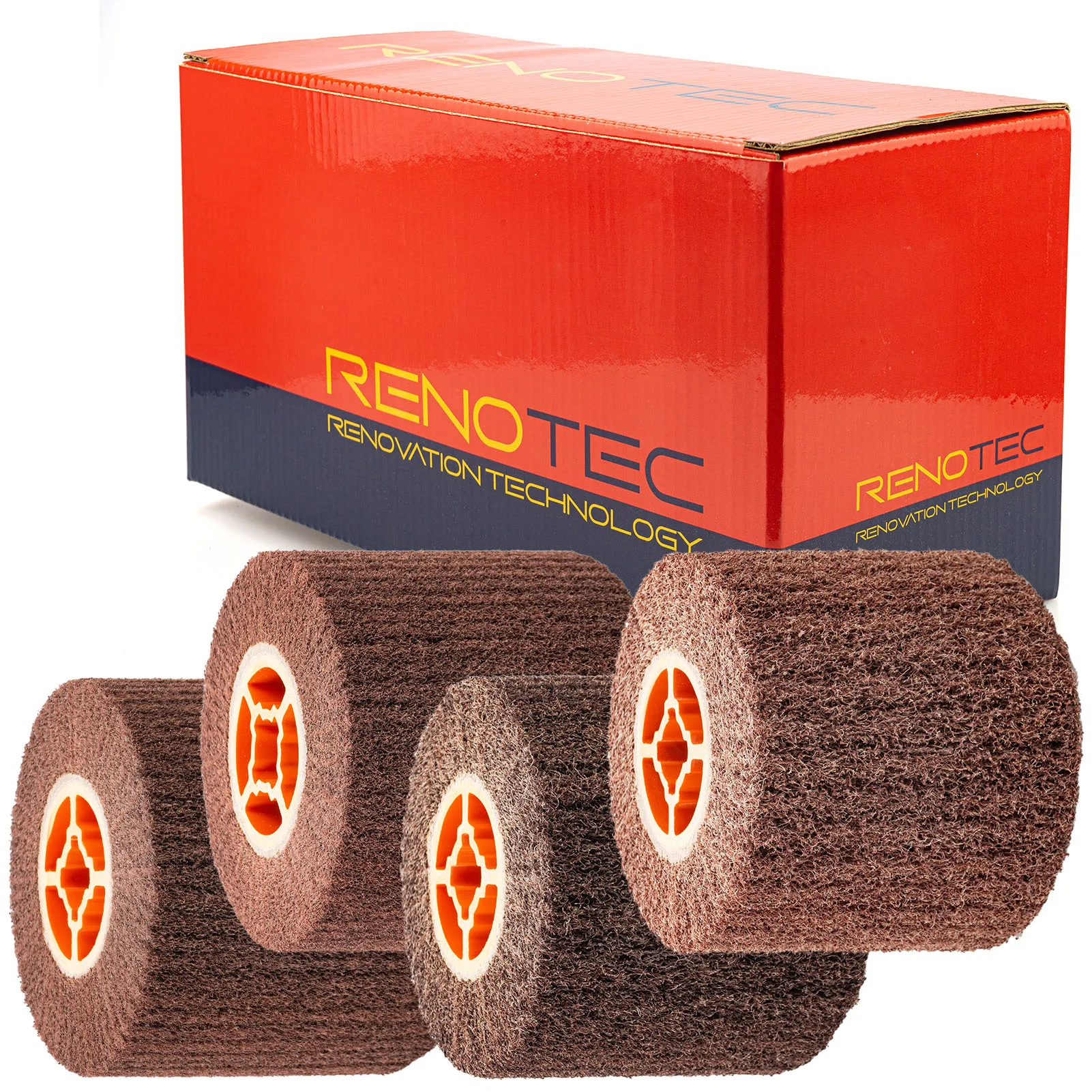 

4PCS 80#,120#,180#,240# GRIT Non-Woven Buffing Abrasive Flap Wheel Wire Drawing Polishing Burnishing Wheel Drum Wheel Finishing