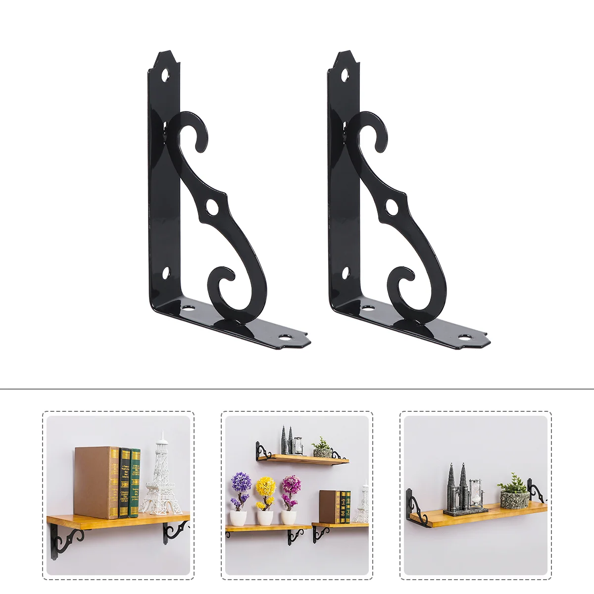 

2Pcs Triangle Brackets Heavy Duty Metal Shelf Holders Wall Mounted Shelves Parts