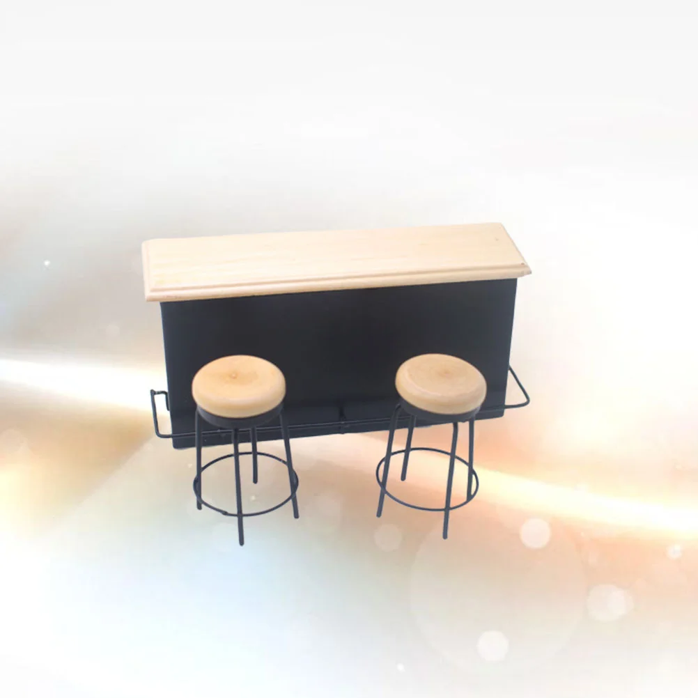 

Stools Miniature Pub Bar Kitchen Furniture Pretend Play 1950s for World