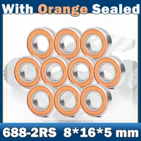 688 2rs bearing abec 7 10 pcs 8165 mm miniature 688rs ball bearings 6188rs z3v3 orange sealed bearing 688 2rs