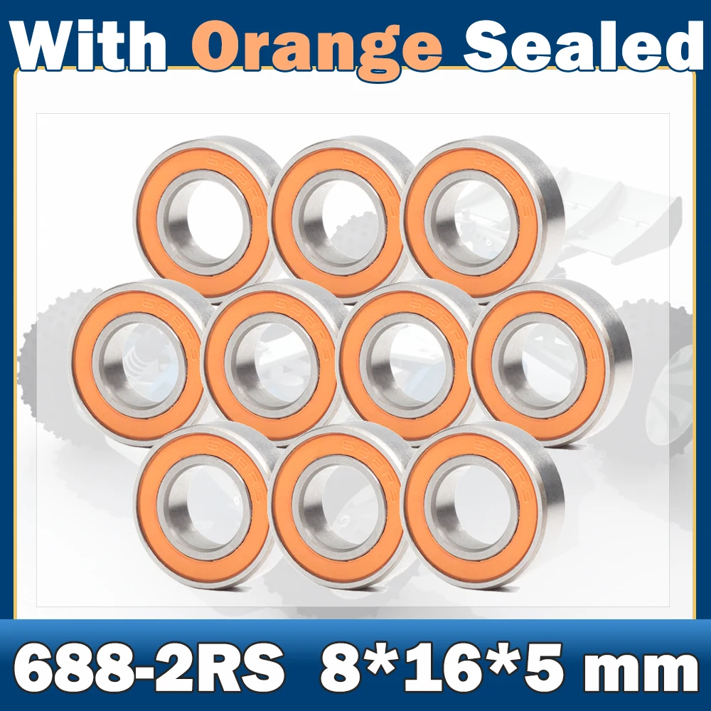 688-2RS подшипник ABEC-7 ( 10 шт.) 8*16*5 мм миниатюрный 688RS шарикоподшипники 618/8RS Z3V3