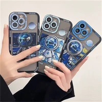 trendy angel eyes starry sky art space astronaut phone case campatible for iphone 11 12 13 pro max x xs xr xsmax 7 8 plus cover