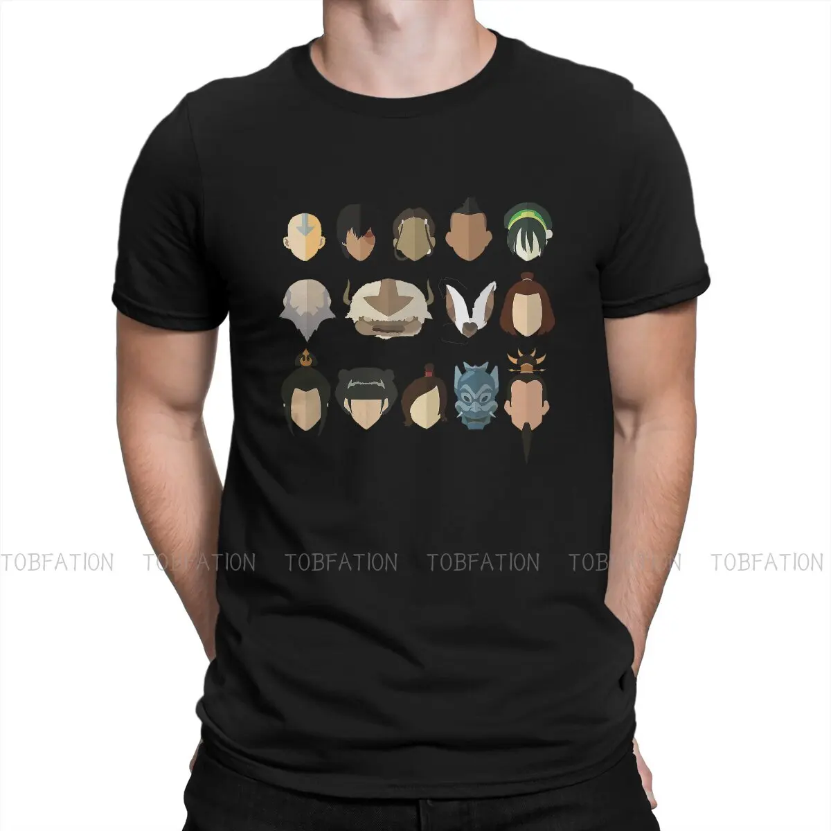 

Cartoon Face Combination Fashion TShirts AVATAR THE LAST AIRBENDER Male Graphic Pure Cotton Streetwear T Shirt Round Neck Size