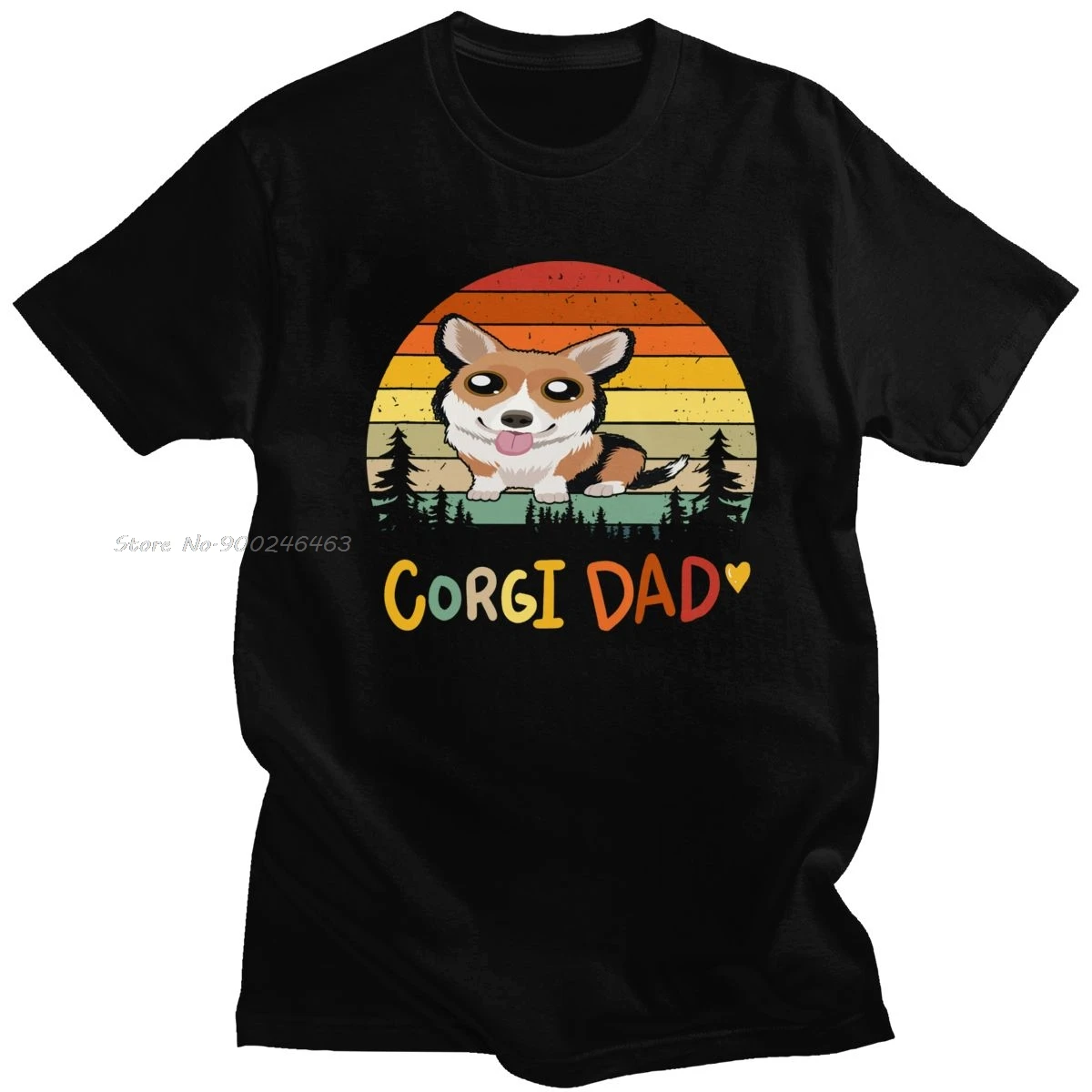 

Classic Retro Pembroke Welsh Corgi Tshirt Men O-neck Short Sleeved Dog Lover Casual T-shirt Pure Cotton Slim Fit Tee Shirt Gift