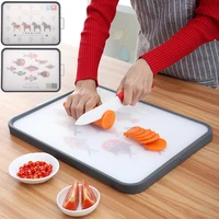 household kitchen multi functional cutting board double sided hanging household rectangular plastic solid wood cutting board
