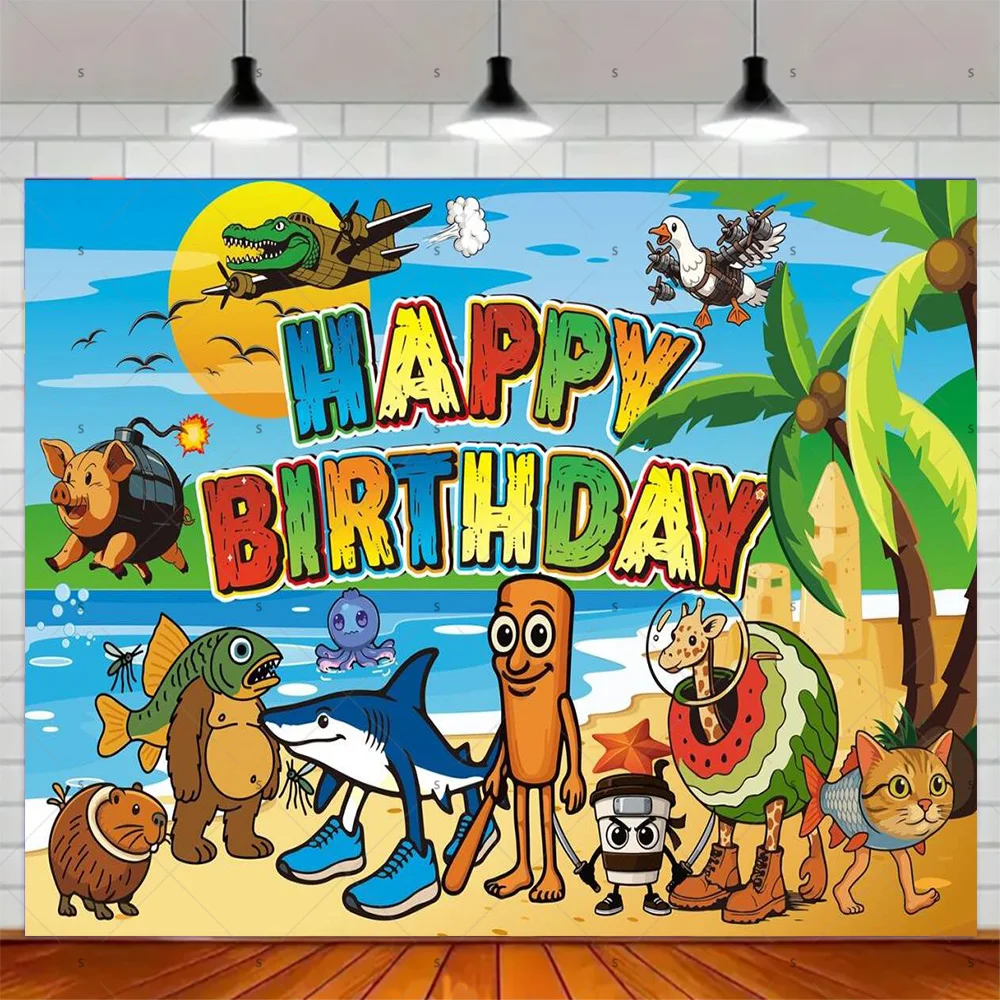 

Фон для фото Tung Tung Tung Sahur Tralalo Italian Brainrot для дня рождения