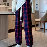 plaid pants for women high waist korean fashion women clothing streetwear y2k harajuku trousers 2022 summer casual sweatpants