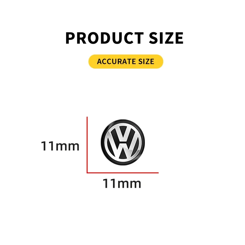 11mm Metal Car Emblem Remote Key Stickers Badge For Volkswagen VW Polo Golf 5 7 Passat Tiguan Arteon Jetta Beetle CC Taigo Caddy |