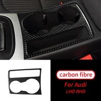 for audi a4l b8 a5 q5 09 17 real carbon fiber center control gear shift panel water cup holder cover car interior accessories