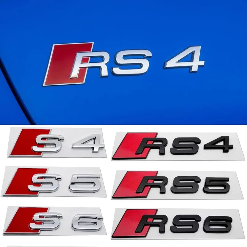 Автомобильная Металлическая Эмблема для S3 S4 S5 S6 S8 RS3 RS4 RS5 RS6 RS8 A3 A4 A5 A6