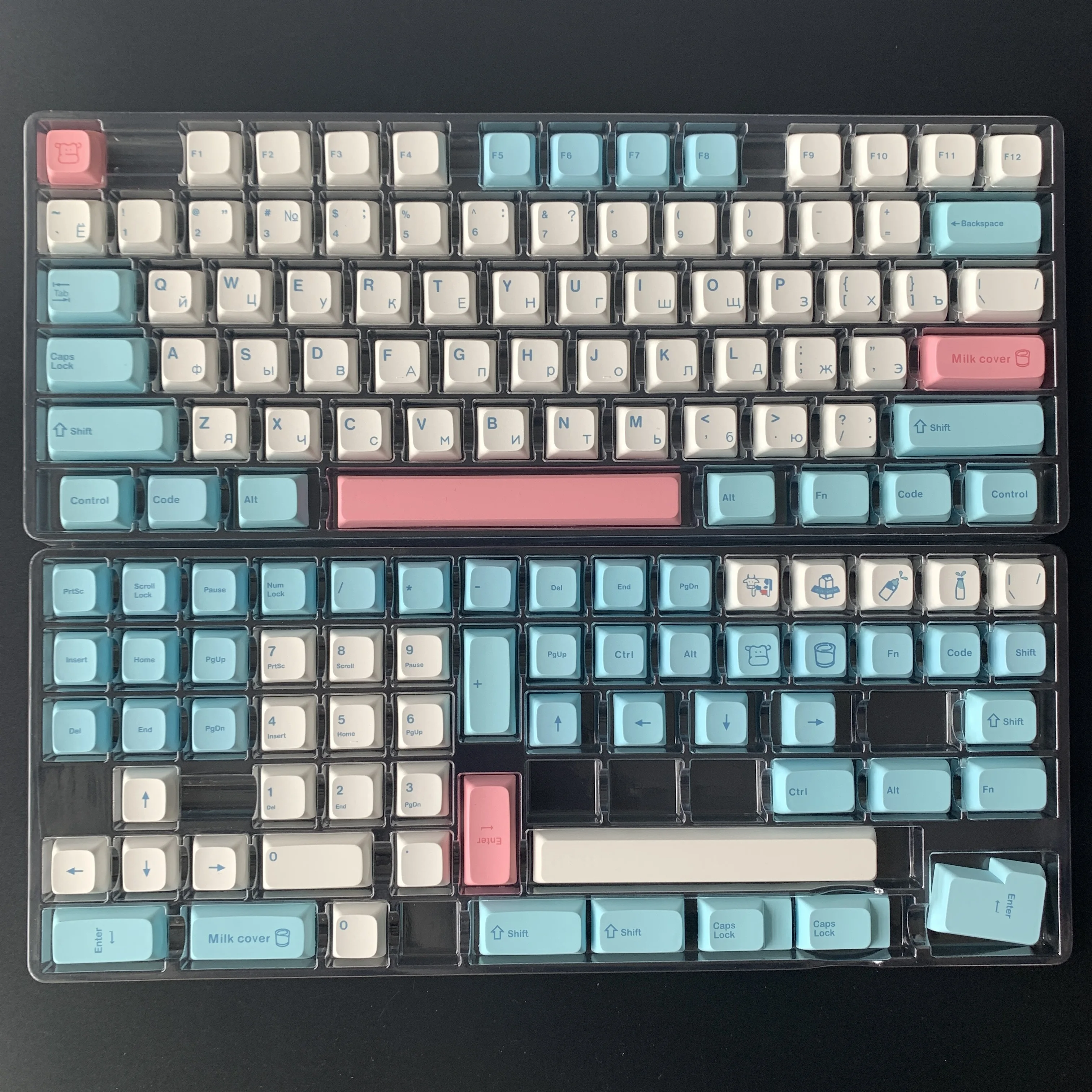 Колпачки для клавиш XDA PBT с русскойанглийской раскладкой, колпачки для механической клавиатуры Cherry MX, белые клавиши (art.: 3920c273bb44d) - 3920c273bb44d