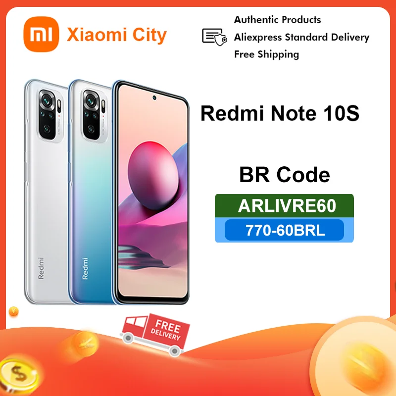 

Xiaomi Redmi Note 10S 64g 128G NFC NONFC Global Version 64MP Quad Camera 6.43" AMOLED DotDisplay 33W Fast Charging Smartphone