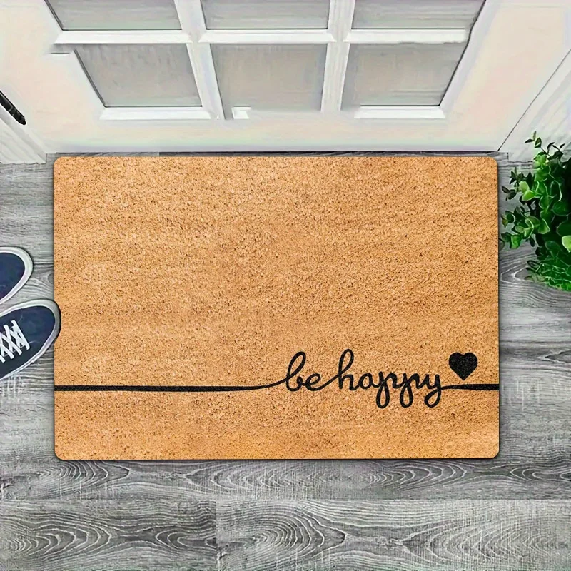 Фото Фланелевый придверный коврик Be Happy, милый коврик с сердечками, противоскользящий, впитывающий влагу, для прихожей и ванной комнаты, машинная стирка, декор для дома №4