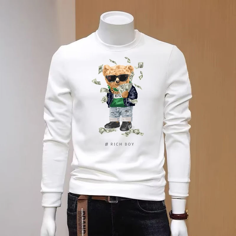 Мужская хлопковая футболка с длинным рукавом длинная свободная Спортивная