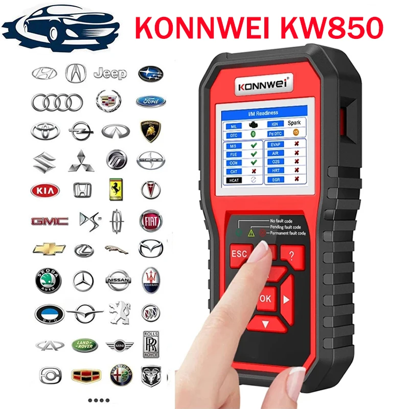 

Профессиональный OBD2 сканер KW850, диагностический инструмент, Автомобильный сканер, считыватель кодов, диагностика двигателя, инструменты для всех автомобилей после 1996 г.