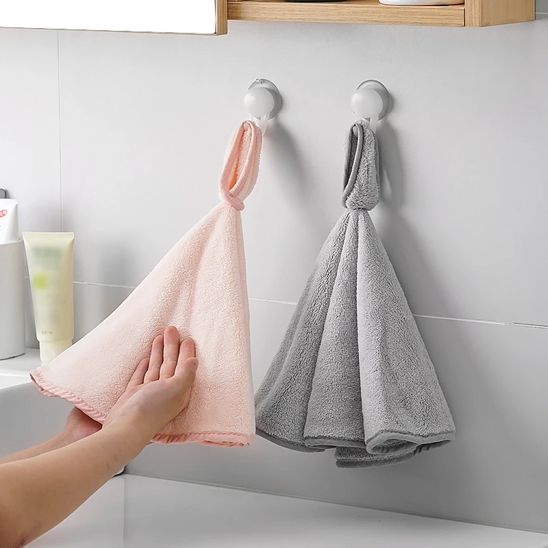 

New Creative Round Hand Towels Wall-Mounted Soft Quick-dry Face Hair Thicken Towel For Home Kitchen Bathroom Accessories