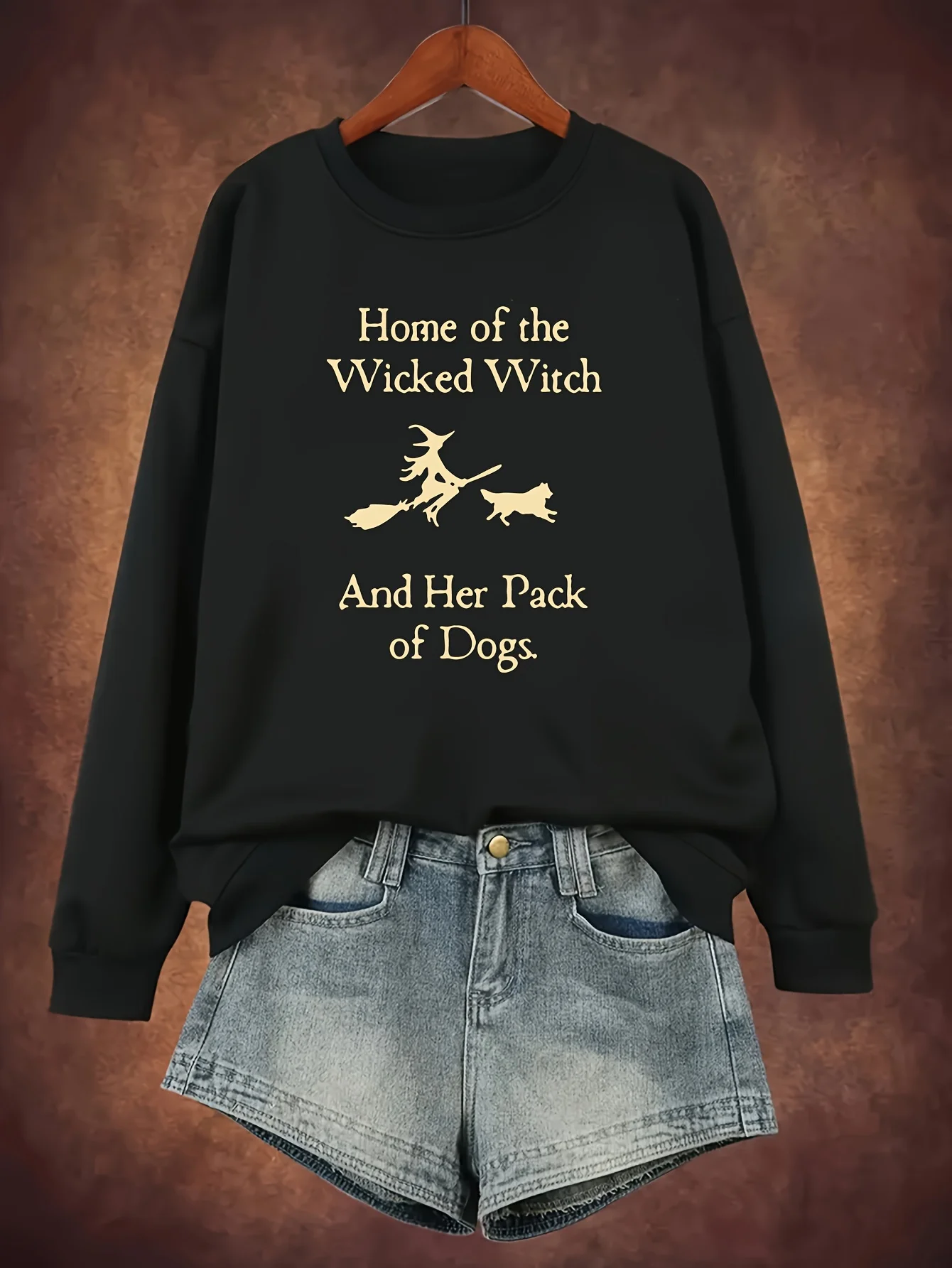 Женский свитшот с длинным рукавом и круглым вырезом