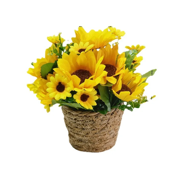 Искусственный цветок в горшке украшение для дома настольное искусственная