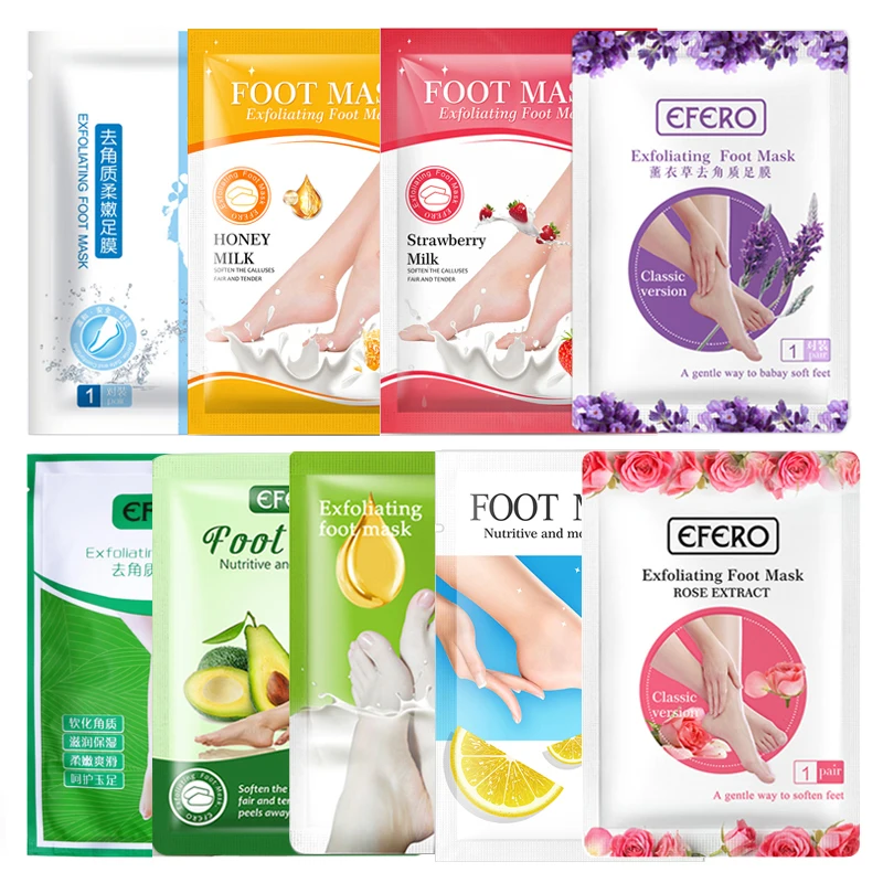

EFERO 9Packs Exfoliating Foot Masks Pedicure Socks Exfoliation for Feet Mask Peel Dead Skin Remove Calluses Whitening Foot Mask
